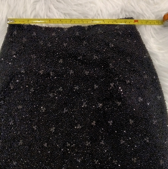 Couture designer Naeem Khan black evening long length beaded skirt size 4 - Picture 3 of 8